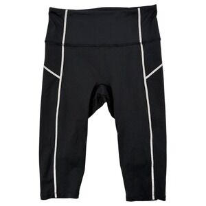 FP Movement Black Cropped Leggings Reflective Stitch Zip Pocket Activewear S